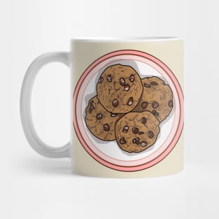 Chocolate chip cookie cartoon illustration Mug